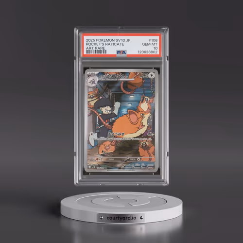2025 Pokémon SV10-Glory of Team Rocket #108 Team Rocket's Raticate - Art Rare (PSA 10 GEM MINT)