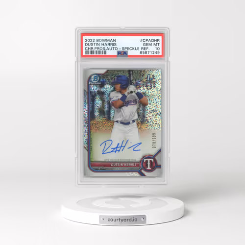 2022 Bowman Chrome Prospect Autographs #CPADHR Dustin Harris - Speckle Refractor (PSA 10 GEM MINT)