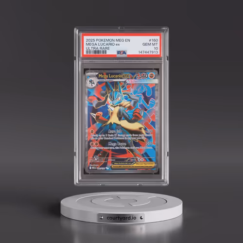 2025 Pokémon Meg EN-Mega Evolution #160 Mega Lucario EX - Holo Ultra Rare (PSA 10 GEM MINT)