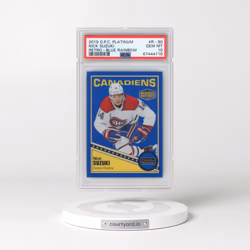2019 O-Pee-Chee Platinum Retro #R-90 Nick Suzuki - Blue Rainbow (PSA 10 GEM MINT)