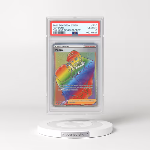 2021 Pokémon Sword & Shield Chilling Reign #220 Peony - Full Art Secret (PSA 10 GEM MINT)