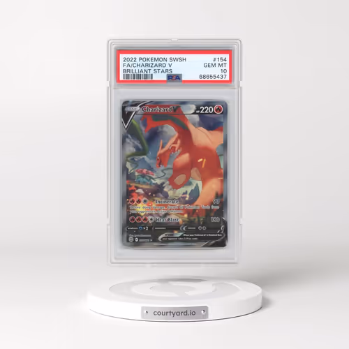 2022 Pokémon Sword & Shield Brilliant Stars #154 Charizard V - Holo Full Art (PSA 10 GEM MINT)