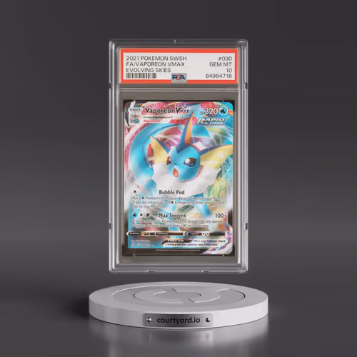 2021 Pokémon Sword & Shield Evolving Skies #030 Vaporeon Vmax - Full Art (PSA 10 GEM MINT)