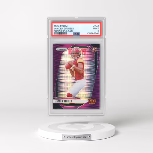 2024 Panini Prizm #347 Jayden Daniels - Purple Pulsar (PSA 9 MINT)