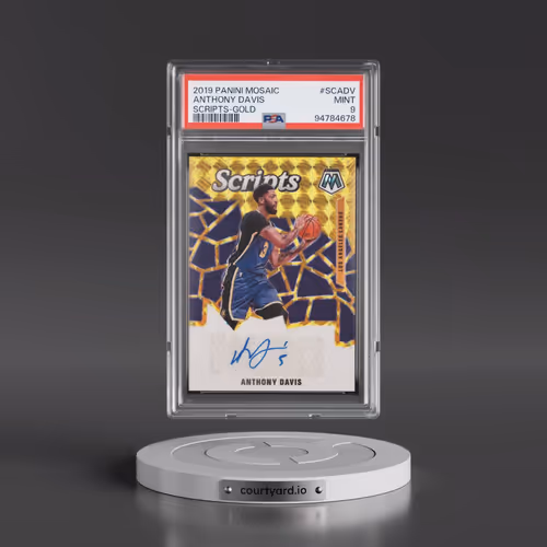 2019 Panini Mosaic Scripts #SCADV Anthony Davis - Gold (PSA 9 MINT)