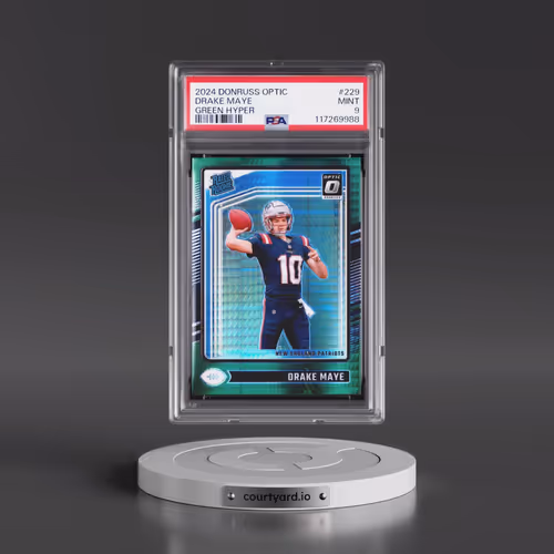 2024 Panini Donruss Optic #229 Drake Maye - Green Hyper (PSA 9 MINT)