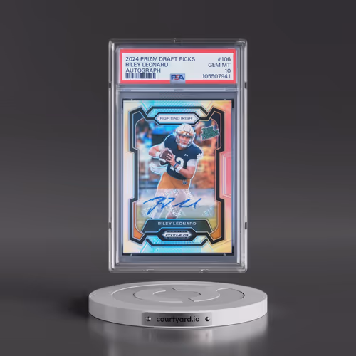 2024 Panini Prizm Draft Picks #106 Riley Leonard - Autograph (PSA 10 GEM MINT)