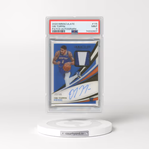 2020 Panini Immaculate Collection #115 Obi Toppin - Patch Autograph (PSA 9 MINT)