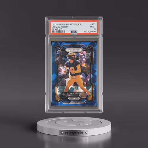 2024 Panini Prizm Draft Picks #132 JJ McCarthy - Blue Ice (PSA 9 MINT)