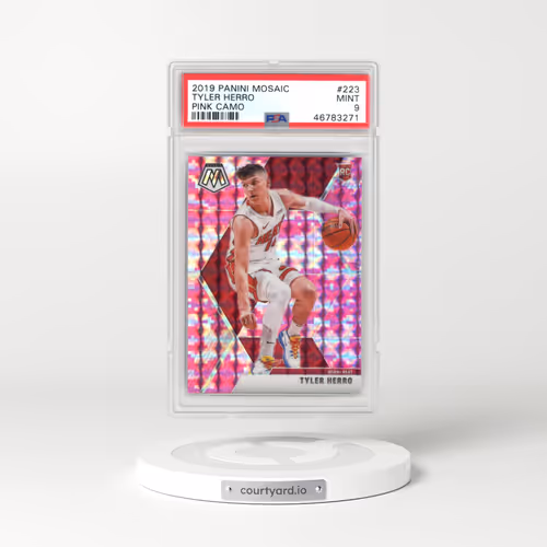 2019 Panini Mosaic #223 Tyler Herro - Pink Camo (PSA 9 MINT)