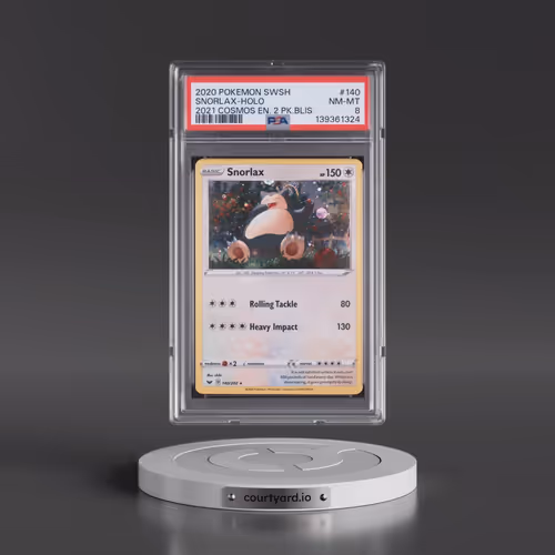 2020 Pokémon Sword & Shield #140 Snorlax - Holo 2021 Cosmos Enhanced 2 Pack Blister (PSA 8 NM-MT)