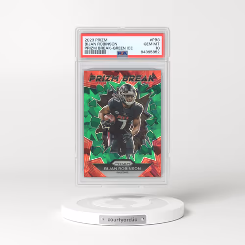 2023 Panini Prizm Prizm Break #PB8 Bijan Robinson - Green Ice (PSA 10 GEM MINT)