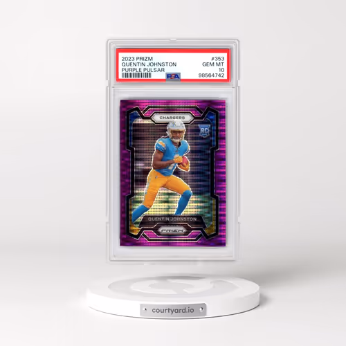 2023 Panini Prizm #353 Quentin Johnston - Purple Pulsar (PSA 10 GEM MINT)