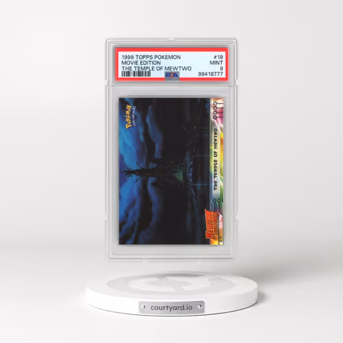 1999 Topps Pokémon the Movie Edt #18 Movie Edition - The Temple of Mewtwo (PSA 9 MINT)