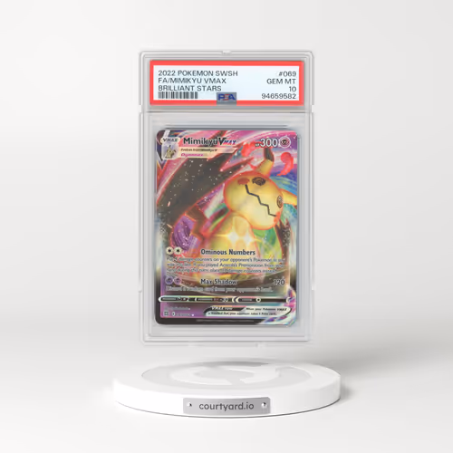2022 Brilliant Stars #069 Mimikyu VMAX - Holo (PSA 10 GEM MINT)