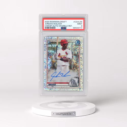 2020 Bowman Draft Chrome Draft Picks Autographs #CDAJW Jordan Walker - Sparkle Refractor (PSA 9 MINT