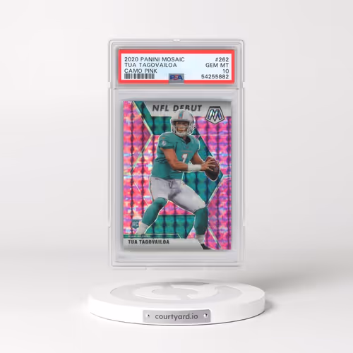 2020 Panini Mosaic #262 Tua Tagovailoa - Camo Pink (PSA 10 GEM MINT)
