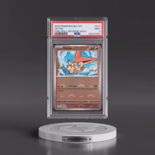 2025 Pokémon Blk EN-Black Bolt #012 Victini - Reverse Holo Poke Ball (PSA 9 MINT)