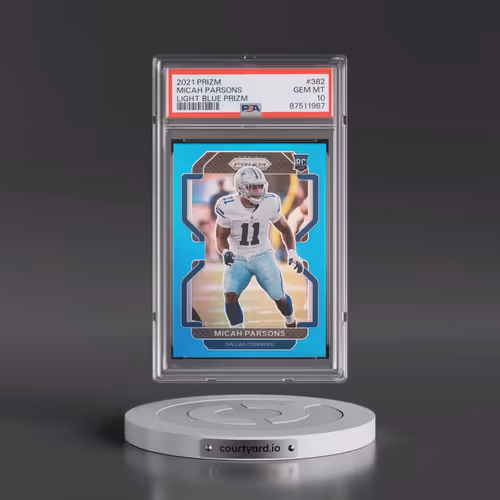 2021 Panini Prizm #382 Micah Parsons - Light Blue Prizm (PSA 10 GEM MINT)