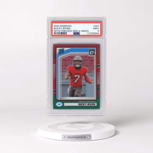 2024 Panini Donruss #301 Bucky Irving - Optic Preview-Red & Green (PSA 9 MINT)