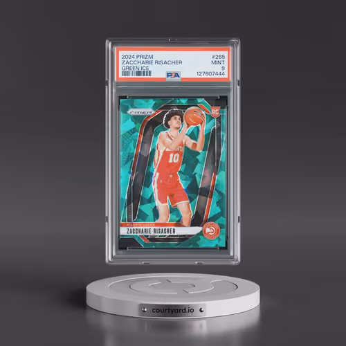 2024 Panini Prizm #265 Zaccharie Risacher - Green Ice (PSA 9 MINT)