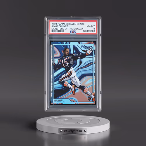 2024 Panini Chicago Bears Monsters of the Midway Rome Odunze (PSA 8 NM-MT)