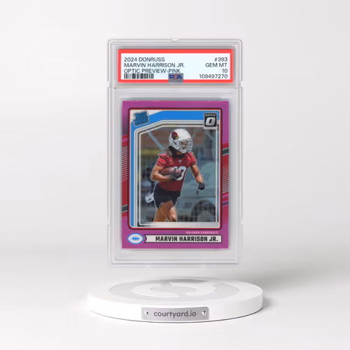 2024 Panini Donruss #393 Marvin Harrison Jr. - Optic Preview-Pink (PSA 10 GEM MINT)