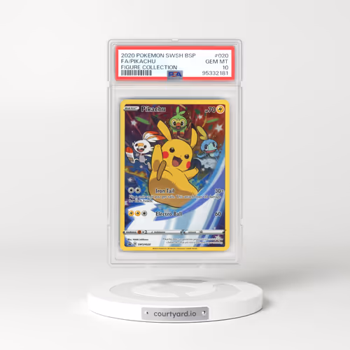 2020 Pokémon Swsh Black Star Promo #020 Pikachu - Full Art Figure Collection (PSA 10 GEM MINT)