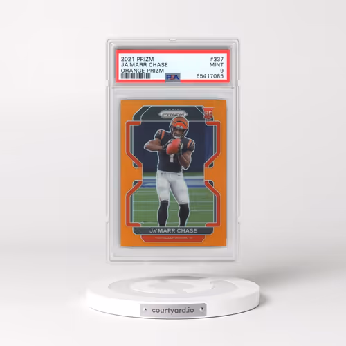 2021 Panini Prizm #337 JA'Marr Chase - Orange Prizm (PSA 9 MINT)