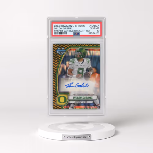 2024 Bowman University Chrome Bowman Chrome Prospect Autographs #PADGA Dillon Gabriel - Black and Go