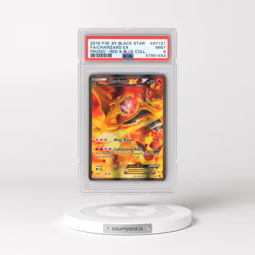 2016 Pokémon XY Black Star Promo #XY121 Charizard EX - Holo Full Art Red & Blue Collection (PSA 9 MINT)