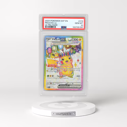 2024 Pokémon Ssp EN-Surging Sparks #219 Pikachu EX - Holo Ultra Rare (PSA 10 GEM MINT)
