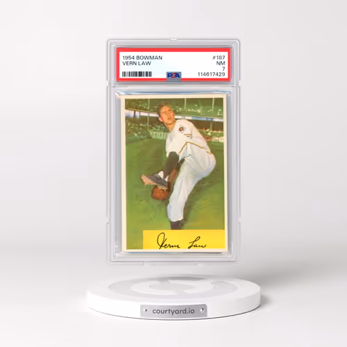 1954 Bowman #187 Vern Law (PSA 7 NM)