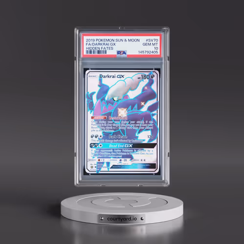 2019 Pokémon Sun & Moon Hidden Fates #SV70 Darkrai GX - Holo Full Art (PSA 10 GEM MINT)