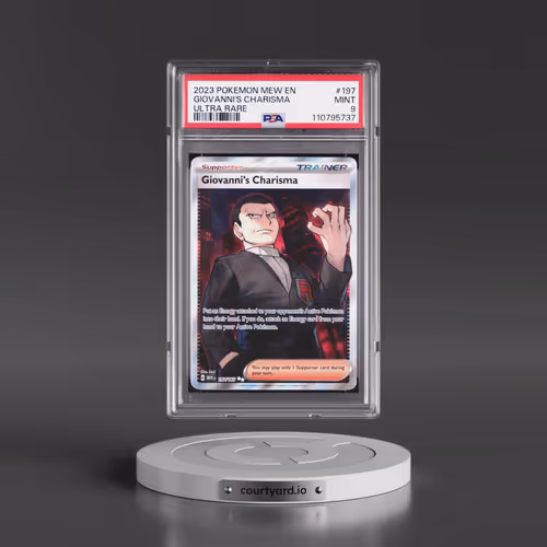 2023 Pokémon Mew EN-151 #197 Giovanni's Charisma - Ultra Rare (PSA 9 MINT)