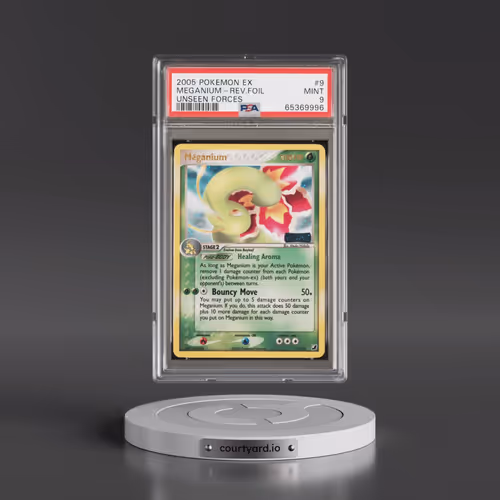 2005 Pokémon EX Unseen Forces #9 Meganium - Reverse Foil (PSA 9 MINT)