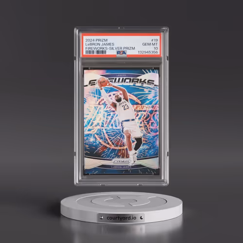 2024 Panini Prizm Fireworks #19 LeBron James - Silver Prizm (PSA 10 GEM MINT)