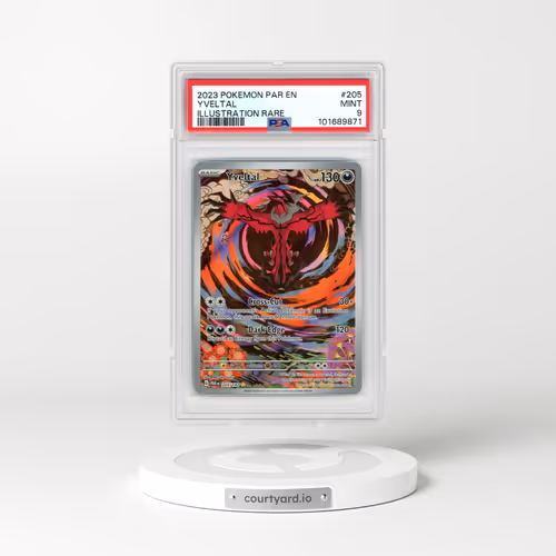 2023 Pokémon Par EN-Paradox Rift #205 Yveltal - Illustration Rare (PSA 9 MINT)