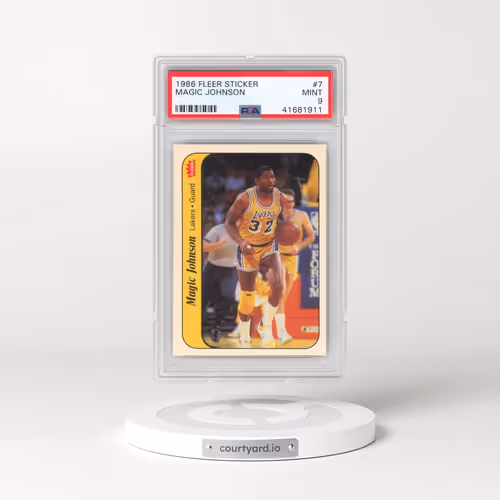 1986 Fleer Sticker #7 Magic Johnson (PSA 9 MINT)