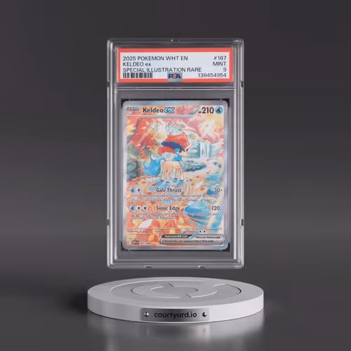 2025 Pokémon Wht EN-White Flare #167 Keldeo EX - Holo Special Illustration Rare (PSA 9 MINT)