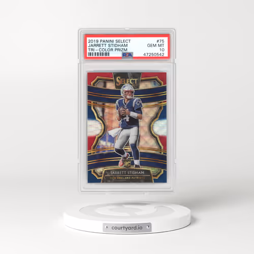 2019 Panini Select #75 Jarrett Stidham - Tri-Color Prizm (PSA 10 GEM MINT)