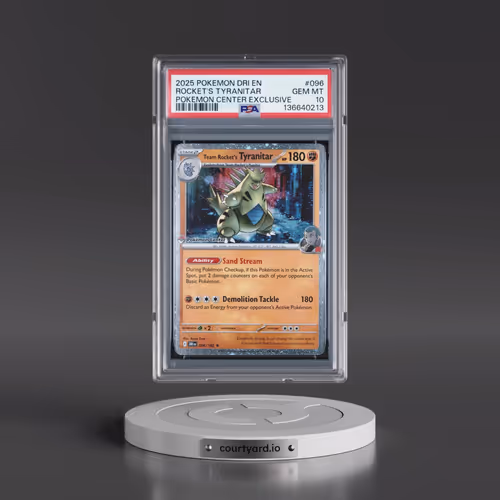 2025 Pokémon Dri EN-Destined Rivals #096 Team Rocket's Tyranitar - Pokemon Center Exclusive (PSA 10
