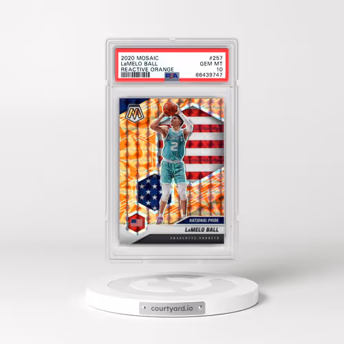 2020 Panini Mosaic #257 LaMelo Ball - Reactive Orange (PSA 10 GEM MINT)
