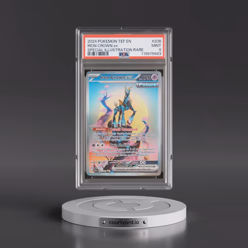 2024 Pokémon Tef EN-Temporal Forces #206 Iron Crown EX - Holo Special Illustration Rare (PSA 9 MINT)