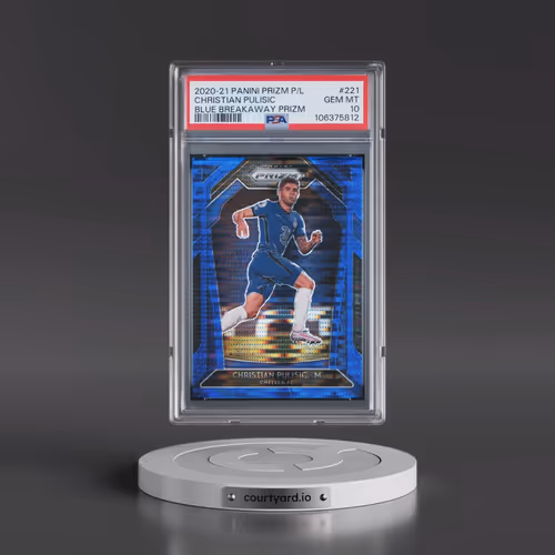 2020 Panini Prizm Premier League #221 Christian Pulisic - Blue Breakaway Prizm (PSA 10 GEM MINT)