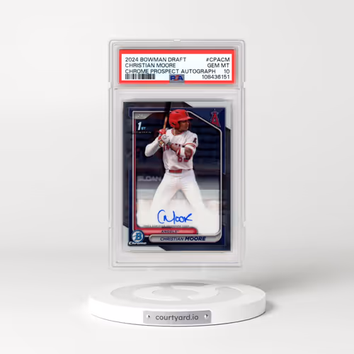 2024 Bowman Draft Chrome Prospect Autographs #CPACM Christian Moore (PSA 10 GEM MINT)