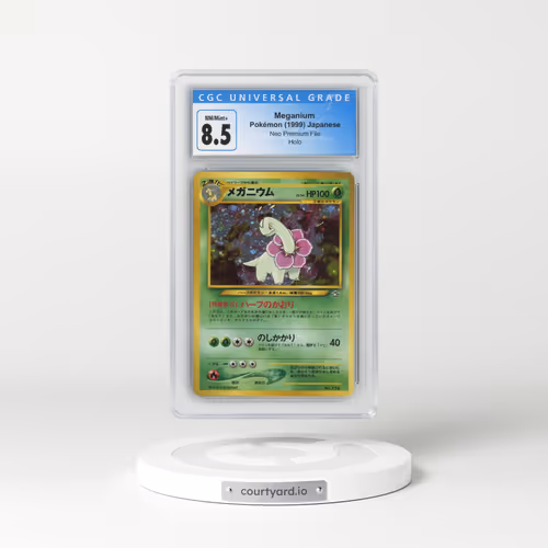 1999 Neo Premium File #154 Meganium - No Rarity - Holo (CGC 8.5 NM-MT+)