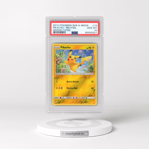 2019 Pokémon Sun & Moon Hidden Fates #19 Pikachu - Reverse Foil (PSA 10 GEM MINT)