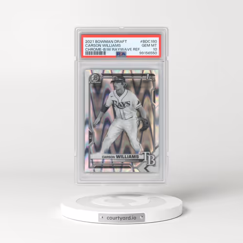 2021 Bowman Draft #BDC180 Carson Williams - Chrome-Black & White Raywave Refractor (PSA 10 GEM MINT)