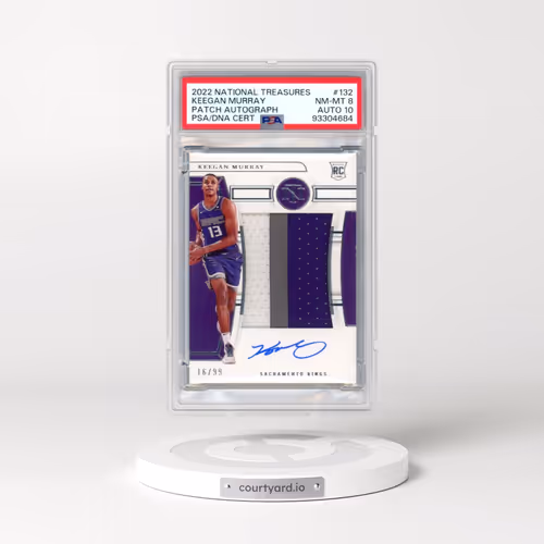2022 Panini National Treasures #132 Keegan Murray - Patch Autograph (PSA 8 NM-MT)